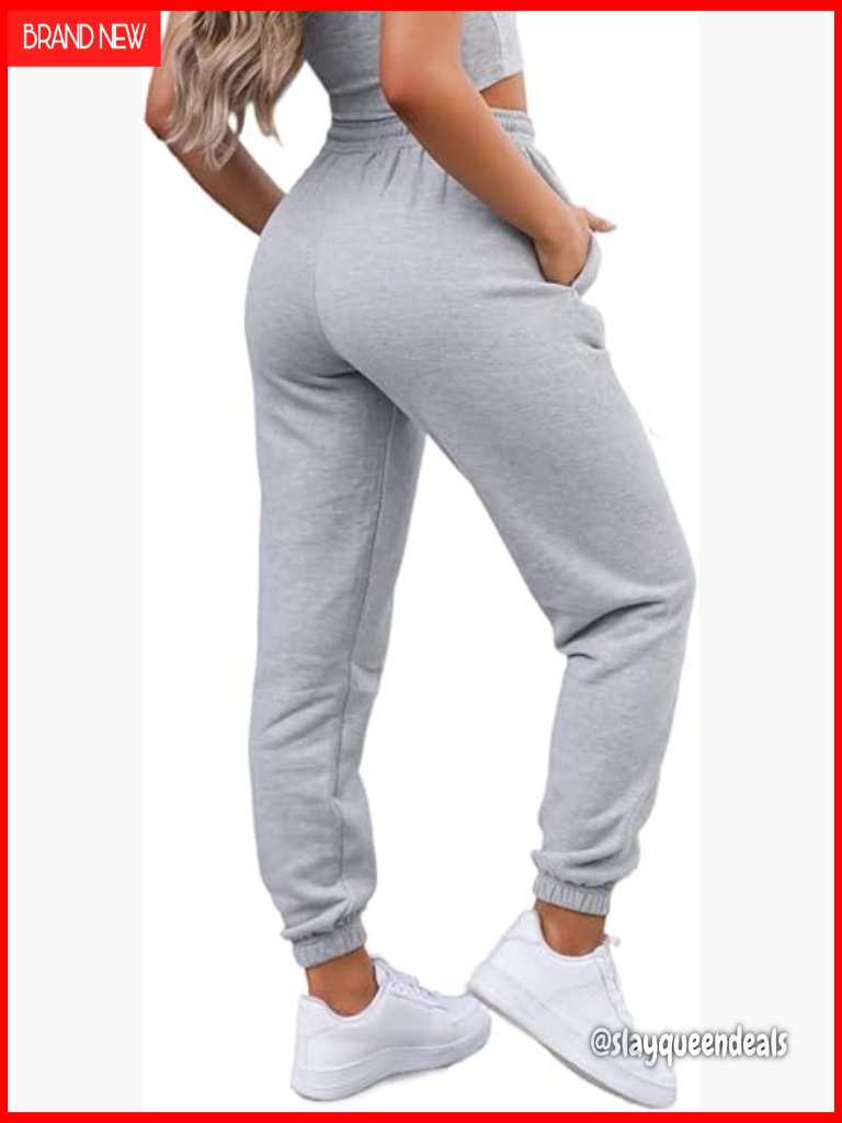 High Waist Baggy Joggers Sweatpants For Women Stretchy Cotton Workout